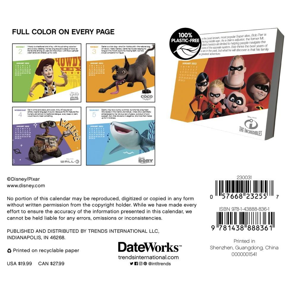 2023 Disney Pixar Day-at-a-Time Box Calendar