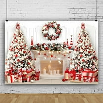 Fwttom Christmas Tapestry Wall Hanging - Aesthetic Christmas Tree Scene Xmas Decorations Wall Tapestry for Bedroom, Living Room, Dorm, Cute Bedroom Decor,