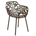 thumbnail image 2 of LeisureMod Devon Mid-Century Modern 5-Piece Aluminum Outdoor Patio Dining Set with Tempered Glass Top Table and 4 Stackable Flower Design Arm Chairs for Patio, Poolside, Balcony, and Backyard Garden, 2 of 15
