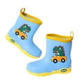 thumbnail image 3 of Ulitacool Toddler Girls Boots Rubber Children Water Shoes Classic Children Rainboots Rain Boots Kids Cartoon Shoes Lightweight Basic Shoes 7-8 Years Blue, 3 of 5