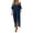 Navy, variant on Women's V-Neck Elbow-Length Batwing Sleeve Maxi Dress, Loose Fit Solid Shift Kaftan Cover Up, Casual Beach Vacation Summer Sundress