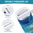 thumbnail image 5 of 40 oz Tumbler With Handle Stainless Steel Insulated Tumbler With Lid for Car Cup Holder Blue Vortex, 5 of 9