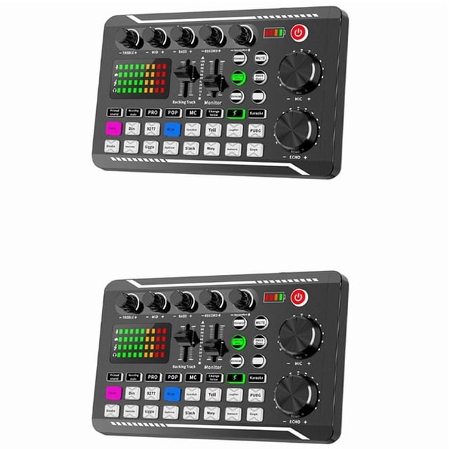 2X F998 Tarjeta de Sonido Micrófono Sonido Interfaz de Audio Mezclador Tarjeta de Sonido Consola Mezcladora Amplificador