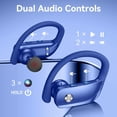 thumbnail image 4 of Ear Buds Wireless Earbuds Bluetooth Headphones with 80H Playtime LED Display Case, Over-Ear Hook with Mic, Stereo Sound, Easy Button Controls, Sports Earphones for Running Workout Gym, 4 of 6