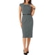 thumbnail image 1 of VESTIDO ELEGANTE DE MANGAS CORTAS CON CINTURÓN PARA MUJER INSPIRADO CHIC, VESTIDOS DE TRABAJO, GRIS OSCURO, XL, 1 of 6