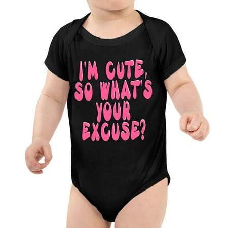 

I m Cute Baby Jersey Onesie - Funny Baby Bodysuit - Trendy Baby One-Piece