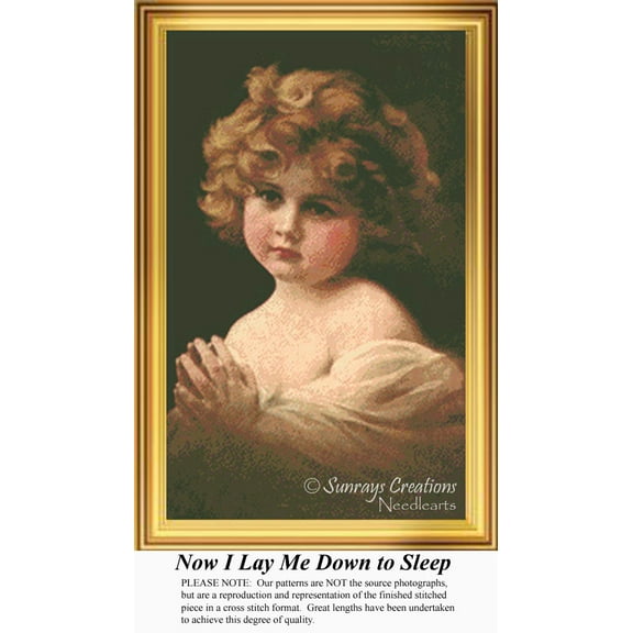 Now I Lay Me Down to Sleep, Vintage Counted Cross Stitch Pattern (Pattern Only, You Provide the Floss and Fabric)