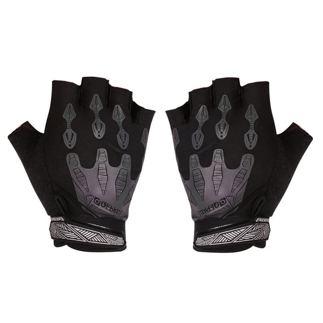 GUANTES SIN DEDOS PARA CONDUCCIÓN, CICLISMO, ESCALADA EN ROCA, SUAVES, DE MEDIO DEDO XL negro