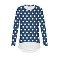 thumbnail image 4 of zbxnLI Little and Big Girls Long Sleeve Shirts Polka Dot Printed Graphic T-Shirts Basic Tee Fall Blouses, 4 of 6