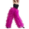 thumbnail image 2 of xiaxaixu Women´s Tulle Pants, Solid Color Patchwork Multi-Layer Ruffle Yarn High Waist Female Trousers, 2 of 8