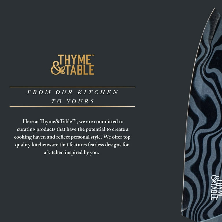 Thyme & Table 3-Piece Stainless Steel Blue Swirl Knife Set with