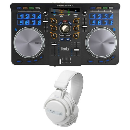 Hercules Universal DJ USB MIDI Bluetooth DJ Controller+Audio Technica Headphones