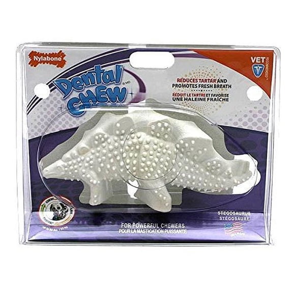 Nylabone Durable Dental Dinosaur Dog Chew Helps Fight Plaque & Tartar for Dogs(3 Pack Stegosaurus)