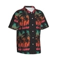 thumbnail image 2 of Uemuo Go Surfer Printed Regular Fit Short Sleeve Casual Hawaiian Shirt for Men,Aloha shirt,Tropical shirt,Floral print shirt,Vacation Beach shirt-Small, 2 of 9