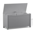 thumbnail image 3 of HOMEBYTE Kids Wooden Toy Box Storage with Safety Hinged Lid for Ages 3+ (Gray), 3 of 10