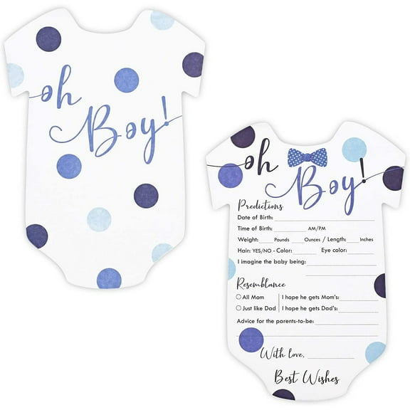 Sparkle and Bash Baby Shower Games Cards - 5 x 7 In, 50-Pack, Brown & Pink Heart - Advice & Baby Prediction Cards for Shower Guests & Boy Predictions