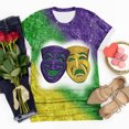 thumbnail image 5 of DeHolifer T-shirts for Women Plus Size Short Sleeve Mardi Gras Printed Round Neck Tee T-shirts Loose Casual Fashion Blouse Tops Multicolor 5XL, 5 of 5