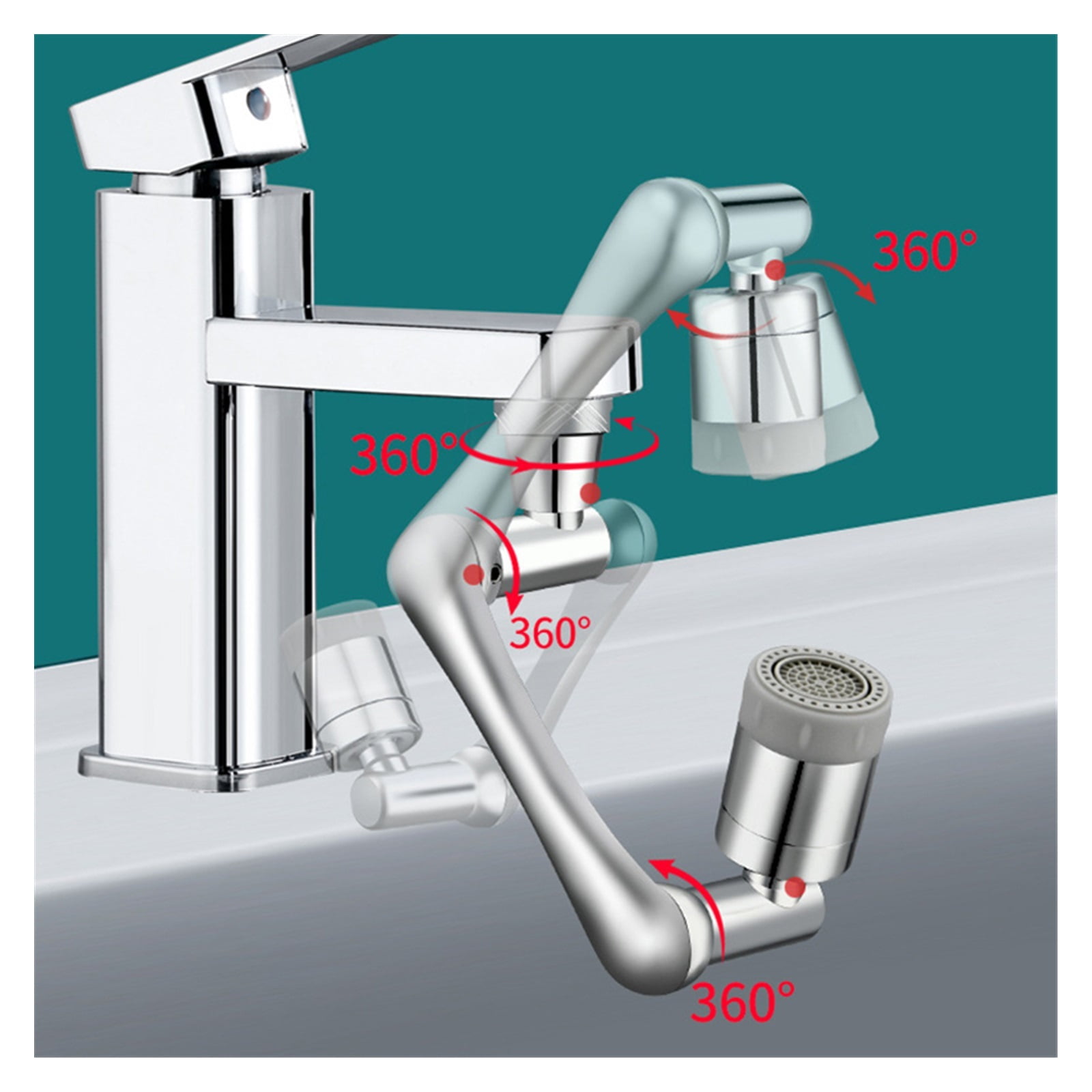 1440 Degree Swivel Kitchen Sink Faucet Extender Large-angle Rotating Splash Filter Faucet Aerator Water Nozzle Faucet Bubbler For Kitchen, Bathroom Faucet ,Durable Material