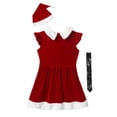thumbnail image 4 of inhzoy Kids Girls Christmas A-line Dress Sleeveless Tutu Leotard Dress Hat Set, 4 of 7