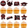 thumbnail image 4 of opvise 1 Set Cupcake Topper with Bamboo Sticks Glitter Hat 2023 Graduation Party Cake Decoration Pick Cake Supplies Pink, 4 of 7