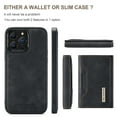 thumbnail image 4 of 2 In 1 Wallet Case Compatible with iPhone 16 Pro Max, Premium PU Leather Phone Case Back Cover Magnetic Detachable with Trifold Wallet Card Holder Pocket for iPhone 16 Pro Max, Black, 4 of 9