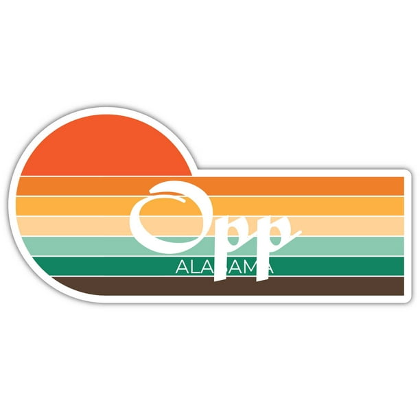 Opp Alabama 4 x 2.25 Inch Sticker Retro Vintage Sunset City 70s
