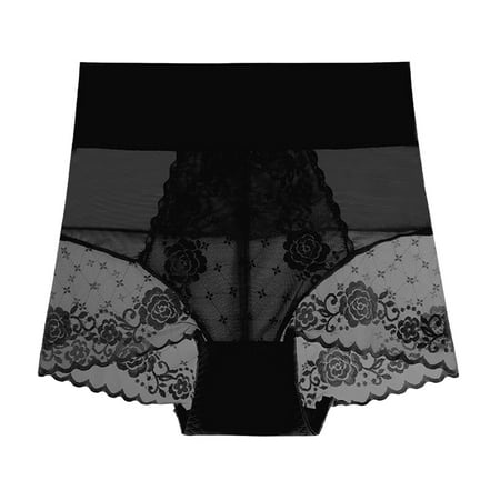 Xiaoxatg Women s Panties Ladies Mesh Semi Transparent Sexy Lace Ice Silk Breathable Mid Rise Comfortable Panties Womens Underwear Seamless plus Size