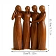 thumbnail image 3 of Four Sisters Heart Figurine, Imitation Wood Carving Craft Decor With Loving Embrace Design - For Home Living Room, Bedroom, Patio, Office Shelf, Entryway Accent, 3 of 6