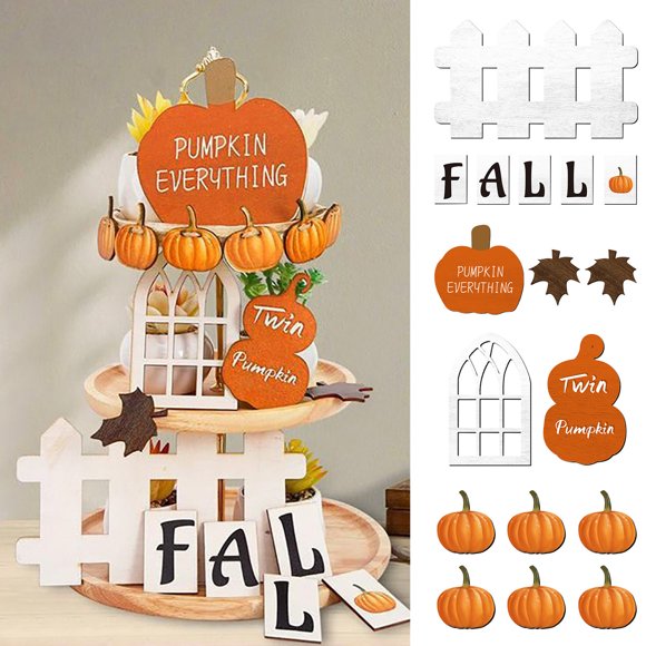 TIMIFIS Decorative Sign Tray Wooden Sign Table Top Decoration Party Decoration Supplies Christmas Tree Sign Home Decor