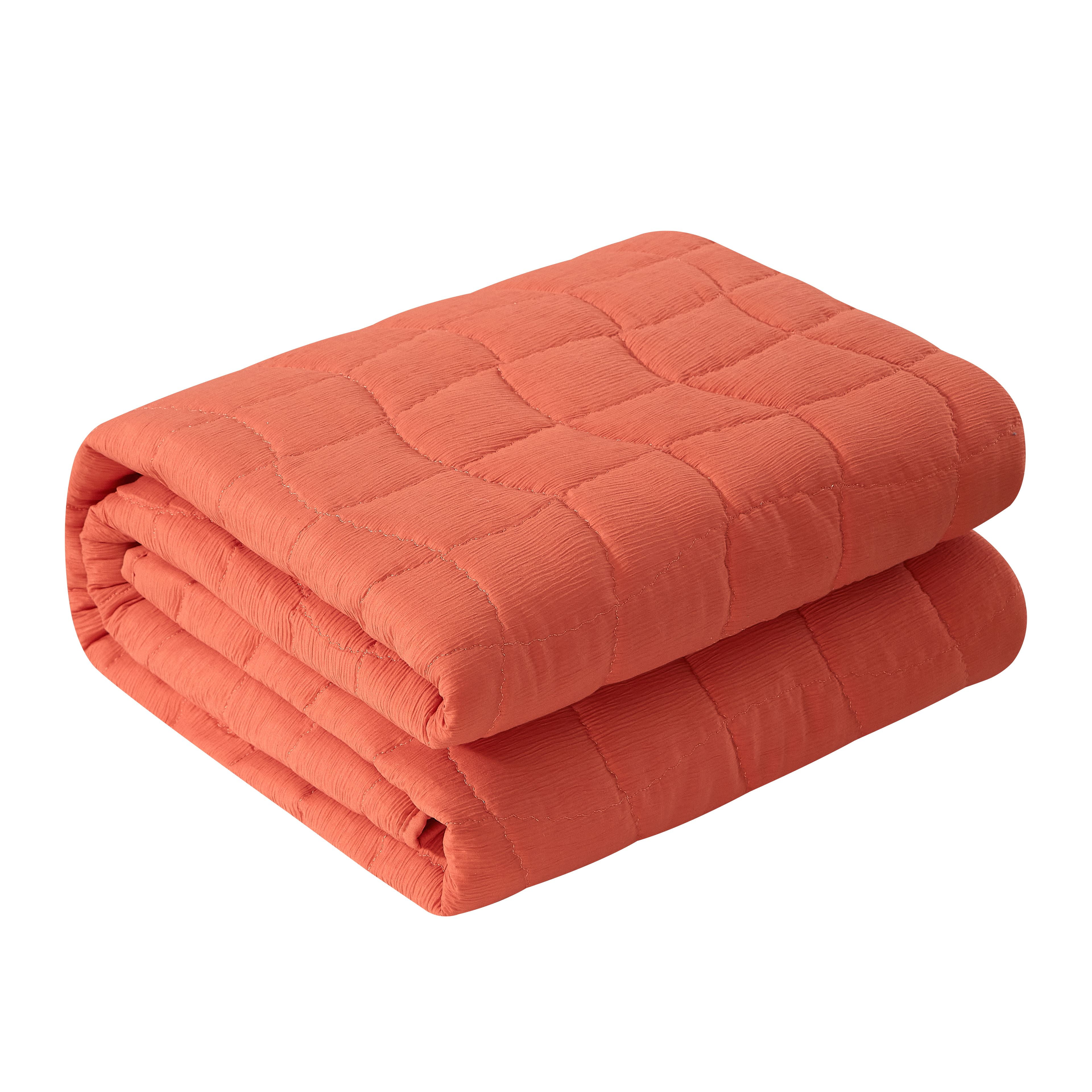Mainstays by Becky G. & Alejandra Mandarin Orange Cloud Quilt, Full/Queen