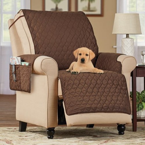 Waterproof Recliner Cover with 3 Side PocketsBrown