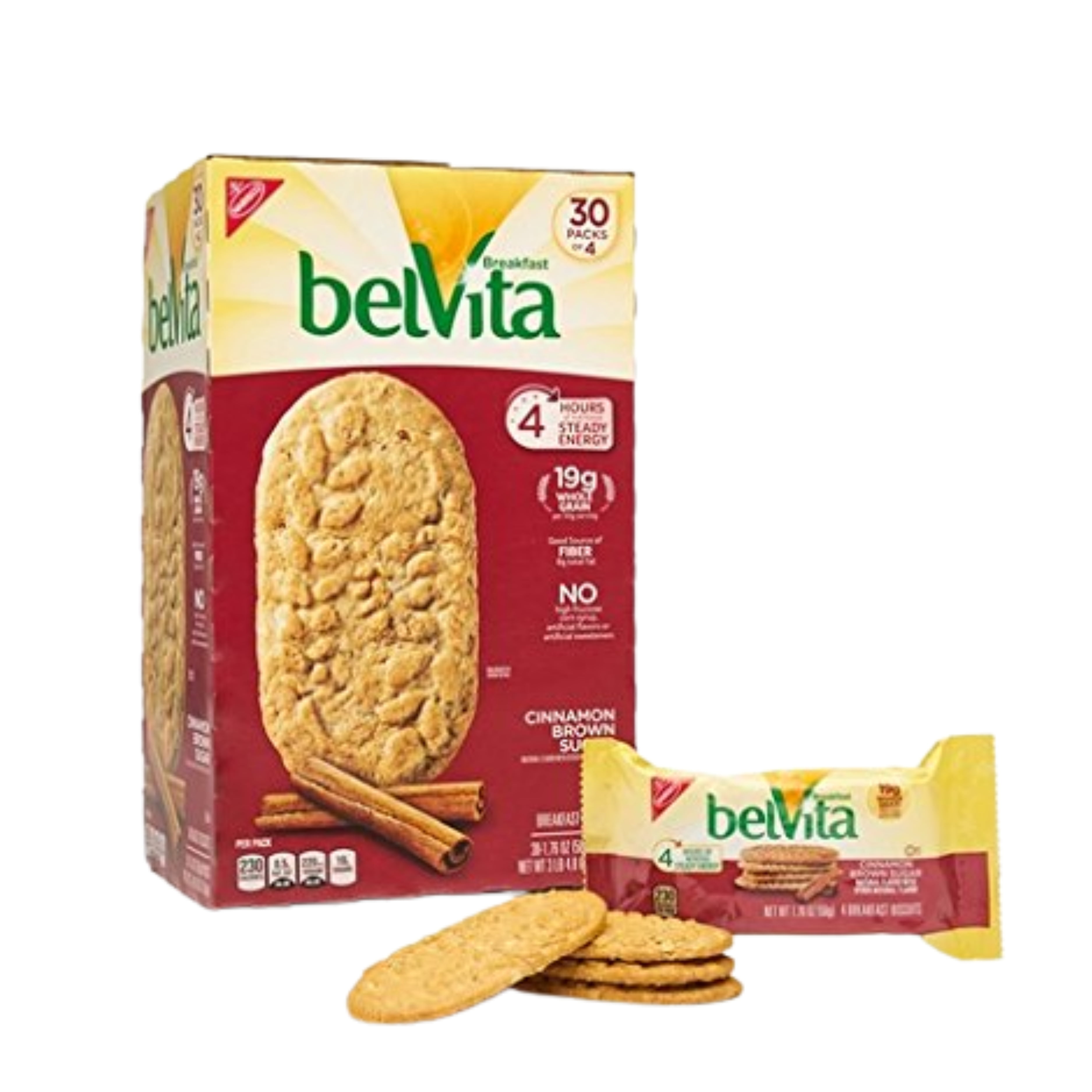 BelVita Cinnamon Brown Sugar Breakfast Biscuits, Lightly Sweetened ...