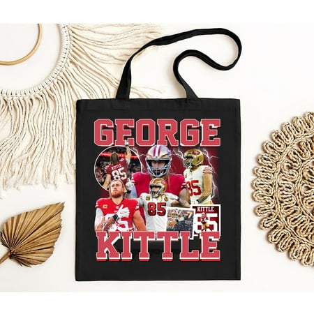 vintage George Kittle 90s Vintage Bootleg Tote Bag-TH13446