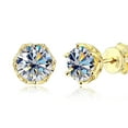 thumbnail image 3 of S925 Silver 1 Carat D Moissanite Earrings Blue Green White Moissanite Classic Six-Claw Earrings, 3 of 5
