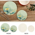 thumbnail image 4 of GZHJMY Daisy Flowers Oil Painting Placemats Set of 2, Woven Washers, Cotton, Round Large Pot Holder, Heat Resistant, for Pot Countertops, 4 of 5