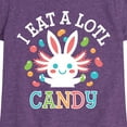 thumbnail image 3 of Instant Message - I Eat Alotl Candy - Toddler And Youth Girls Short Sleeve Graphic T-Shirt, 3 of 6