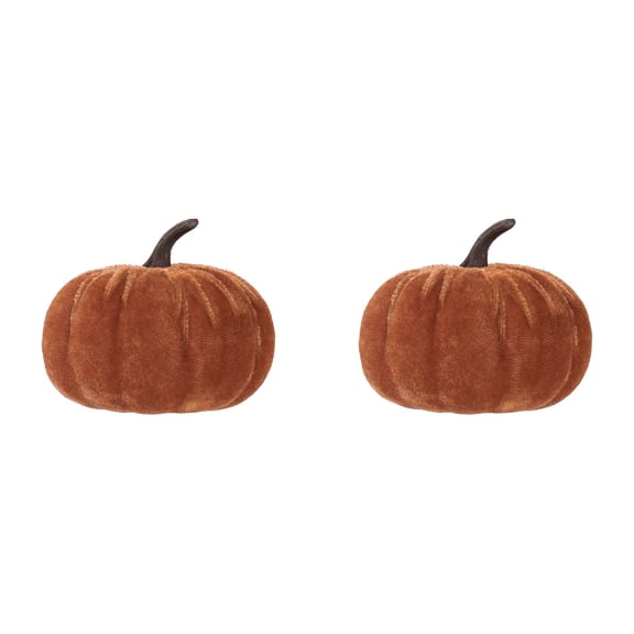 SUSHANG Faux Rustic Harvest Velvet Pumpkins Decorative Rust Orange White Gray Fabric Pumpkins Farmhouse Fall Thanksgiving Halloween Table Centerpiece Decor