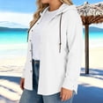thumbnail image 5 of OGLCCG Women's Cotton Linen Long Sleeve Button Down Shirt Plus Size Summer Casual Hawaiian Beach Tops Lightweight Fashion Baggy Hoodies,XL,White, 5 of 6