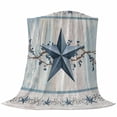 thumbnail image 6 of Texas Star Blue Blanket Soft Cozy Warm Throw Blanket for Couch, Plush Fuzzy Flannel Fleece Blankets for Sofa, Farmhouse Country Branches Wooden Grain Bed Blankets Lightweight Gifts for Women, 50"x80", 6 of 9