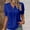 Blue, variant on Evening Blouses For Women Elegant Party Short Sleeves Plus Size Puff Sleeve Shirt Hollow V Neck Tunic Blouses floral Top silk shirt stripe work