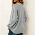 thumbnail image 6 of Stralyhd Sweatshirt for Women Oversized Long Sleeve Crew Neck Shirts Winter Casual Fashion Pullover Tops Stretchy Loose Fit Outfits Clothes Basic Lounge Wear Gray XL, 6 of 7