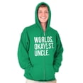 thumbnail image 4 of Worlds Okayest Uncle Niece Nephew Fun Zip Hoodie Sweatshirt Men Brisco Brands 3X, 4 of 5