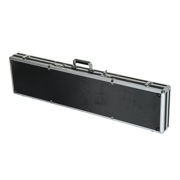 HomCom 44 In. Portable Aluminum Rifle and Shotgun Case with Padded Interior and Combination Lock, Black