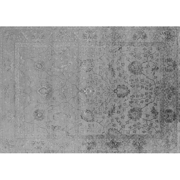 Ahgly Company Indoor Rectangle Oriental Gray Industrial Area Rugs, 5' x 7'
