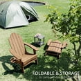 thumbnail image 5 of Dycanpo Folding Adirondack Chair Set of 4,Fire Pit Patio Garden Chair with Cup Holder, Brown, 5 of 10