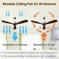 thumbnail image 3 of Gymax 52" Modern Ceiling Fan Indoor & Outdoor Brushed Nickel Finish w/Remote Control, 3 of 10