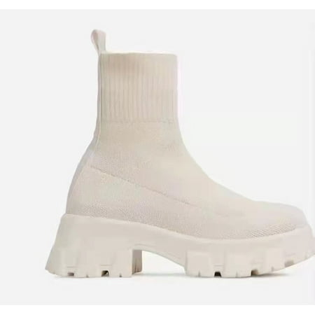 

Women Stockings Lolita Ankle Fashion Rubber Rock Shoes Woman Boots Socks Heels Luxury Designer Clogs Platform Round Toe Boots