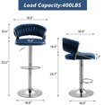 thumbnail image 2 of Lumibee Set of 4 Modern Velvet Adjustable Bar Stools with Backs Set of 4 - Navy Blue Silver, 2 of 5