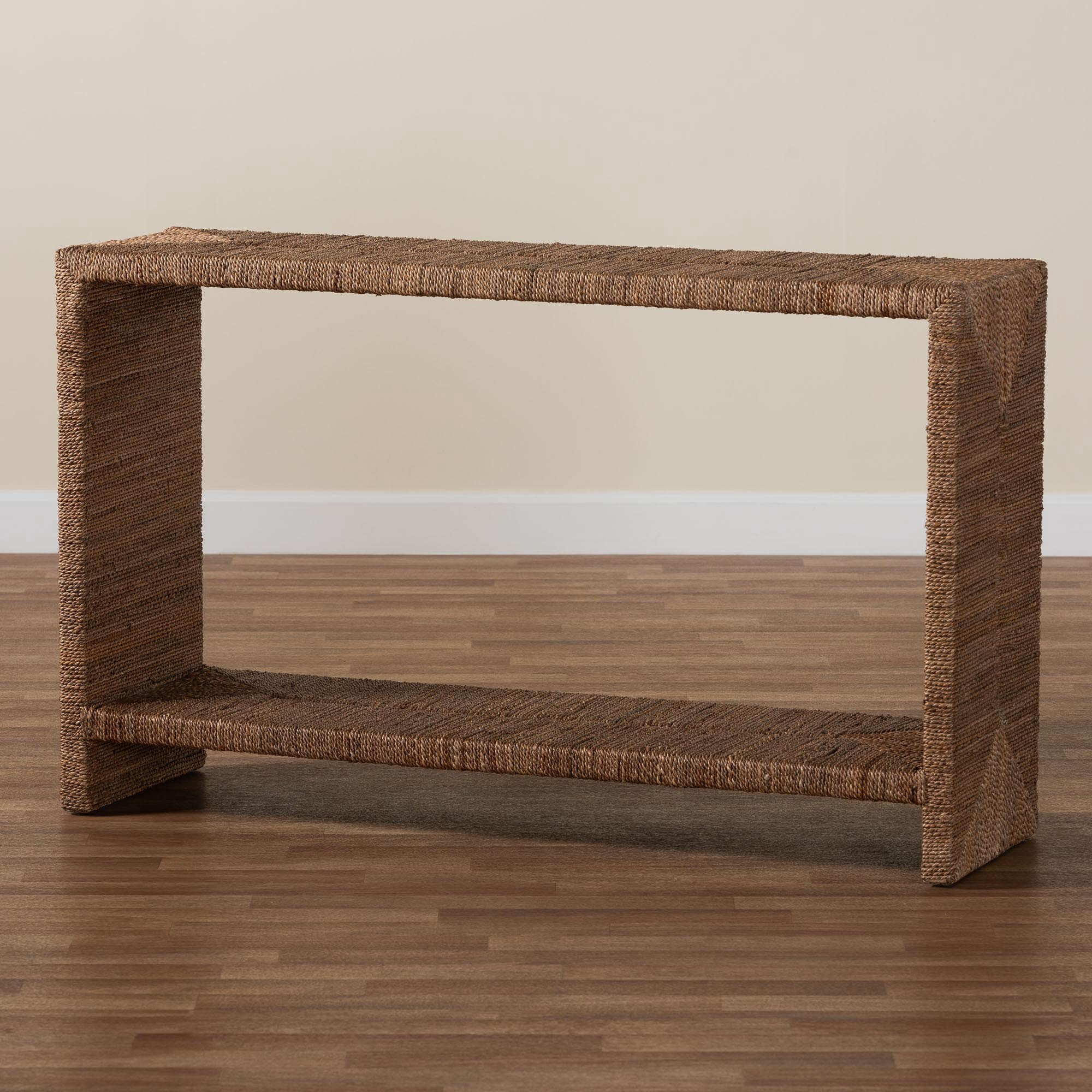 bali & pari Liza Boho Console Table, Natural Seagrass