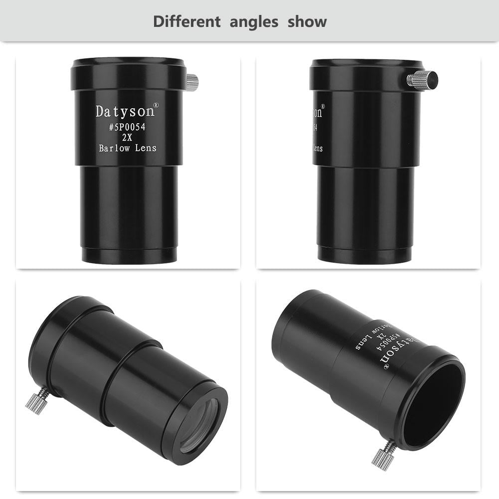 Barlow lens,Aluminum alloy Multi-coated 2X Magnification Barlow Lens with 1.25inch Interface for Telescope Eyepiece